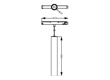 Dimension Drawing (without table) - Mag Suspend Spotlight 7.5W 650lm 40K 24D