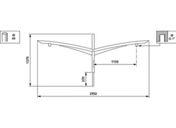   - 1100 mm - 60 mm - 0° - RAL color - 
