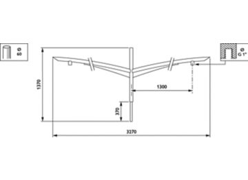   - 1300 mm - 60 mm - 0° - RAL color - 