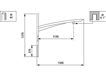   - 1100 mm - 60 mm - 0° - RAL color - 