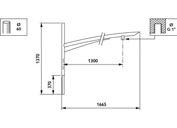   - 1300 mm - 60 mm - 0° - RAL color - 