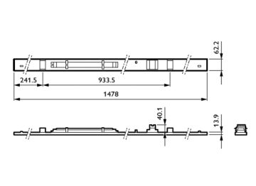 Dimension Drawing (without table) - LL551X 40S/840 UE DIA WB BK