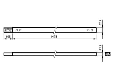 Dimension Drawing (without table) - LL551T 4x2.5+2x1.5 Gen2 BK