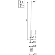  METROBASIC - Pole with flange - 3.5 m - 76 mm - RAL color