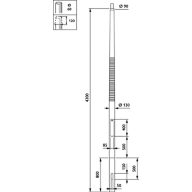 METROCONE - Pole for embedded installation - 3.5 m - 90 mm - RAL color