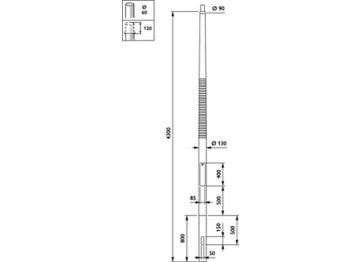  METROCONE - Pole for embedded installation - 3.5 m - 90 mm - RAL color