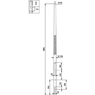  METROCONE - Pole for embedded installation - 4.0 m - 90 mm - RAL color