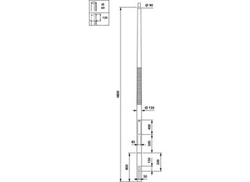  METROCONE - Pole for embedded installation - 4.0 m - 90 mm - RAL color