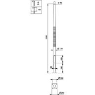  METROCONE - Pole with flange - 3.5 m - 90 mm - RAL color