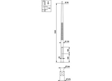  METROCONE - Pole with flange - 3.5 m - 90 mm - RAL color