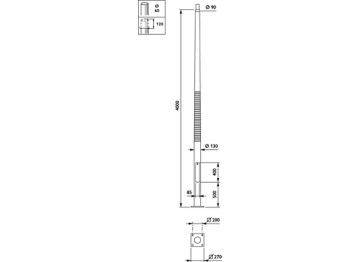  METROCONE - Pole with flange - 4.0 m - 90 mm - RAL color