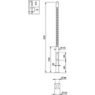  METROLAT - Pole with flange - 3.5 m - 135 mm - RAL color