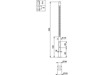  METROLAT - Pole with flange - 3.5 m - 135 mm - RAL color