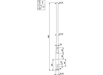  METRORIGINAL - Pole for embedded installation - 4.0 m - 135 mm - RAL color