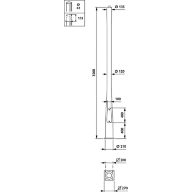  METRORIGINAL - Pole with flange - 3.5 m - 135 mm - RAL color