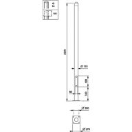  METROTUB - Pole with flange - 3.5 m - 135 mm - RAL color