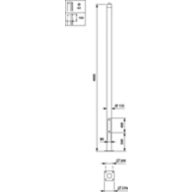  METROTUB - Pole with flange - 4.0 m - 135 mm - RAL color