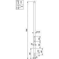  METROTUB - Pole for embedded installation - 3.5 m - 135 mm - RAL color
