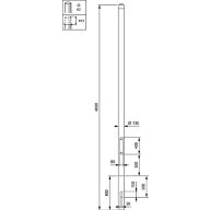  METROTUB - Pole for embedded installation - 4.0 m - 135 mm - RAL color