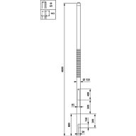  METROWOOD - Pole for embedded installation - 4.0 m - 133 mm - RAL color