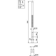  METROWOOD - Pole with flange - 3.5 m - 133 mm - RAL color