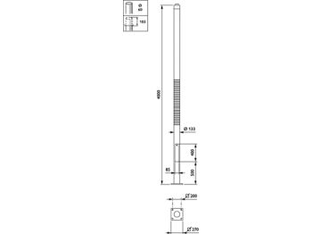  METROWOOD - Pole with flange - 4.0 m - 133 mm - RAL color