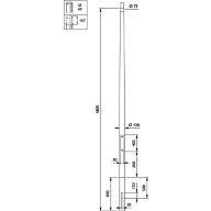  METROLIGHT - Pole for embedded installation - 4.0 m - 76 mm - RAL color