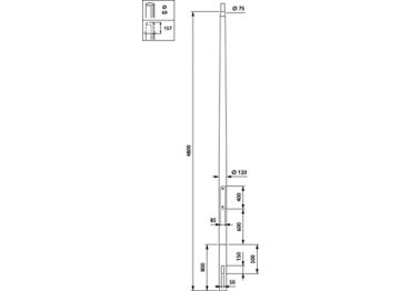  METROLIGHT - Pole for embedded installation - 4.0 m - 76 mm - RAL color