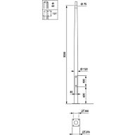  METROLIGHT - Pole with flange - 3.5 m - 76 mm - RAL color