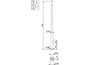  Pole with flange - 3.5 m - 60 mm - RAL color