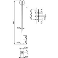  Pole with flange - 3.5 m - 60 mm - RAL color
