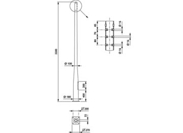  Pole with flange - 3.5 m - 60 mm - RAL color