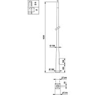  Pole with flange - 4.5 m - 60 mm - RAL color