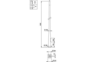  Pole with flange - 4.5 m - 60 mm - RAL color