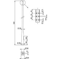  Pole with flange - 4.5 m - 60 mm - RAL color