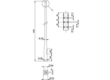  Pole with flange - 4.5 m - 60 mm - RAL color