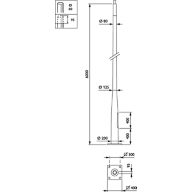  Pole with flange - 6.0 m - 60 mm - RAL color