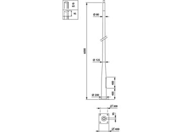  Pole with flange - 6.0 m - 60 mm - RAL color