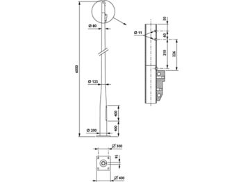  Pole with flange - 6.0 m - 60 mm - RAL color