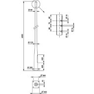  Pole with flange - 6.0 m - 60 mm - RAL color