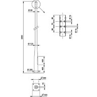  Pole with flange - 6.0 m - 60 mm - RAL color