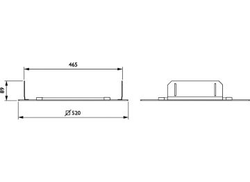 Dimension Drawing (without table) - ZBP333 CFRM L470 W470 WH