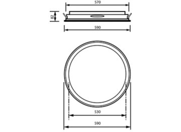 Dimension Drawing (without table) - TCBRLR 46S/930 DIA OC WH401