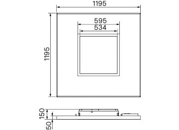 Dimension Drawing (without table) - LP911P NC2 SKYLIGHT A W120L120 GRY