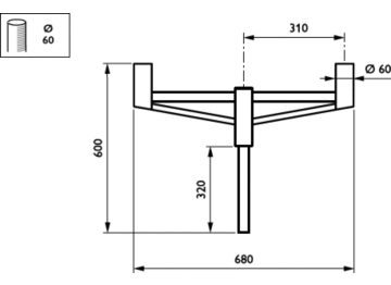   - 300 mm - 60 mm - 0° - RAL color - 