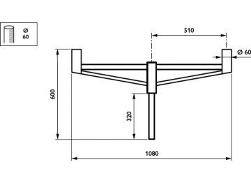   - 500 mm - 60 mm - 0° - RAL color - 