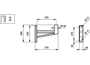   - 300 mm - 60 mm - 0° - RAL color - 