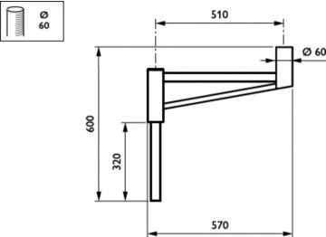   - 500 mm - 60 mm - 0° - RAL color - 