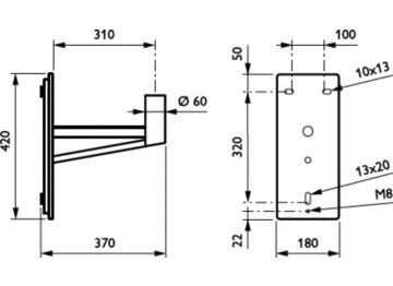  - 300 mm - 60 mm - 0° - RAL color - 