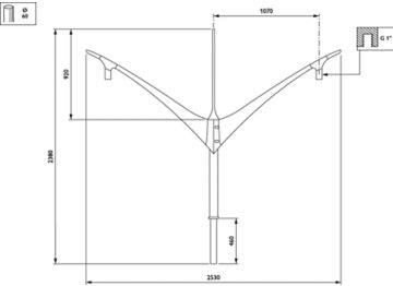   - 1100 mm - 89 mm - 0° - RAL color - 